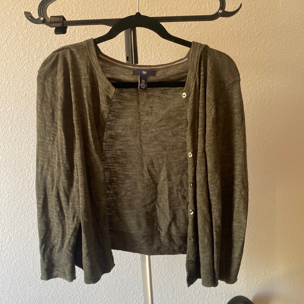 Olive green gap cardigan